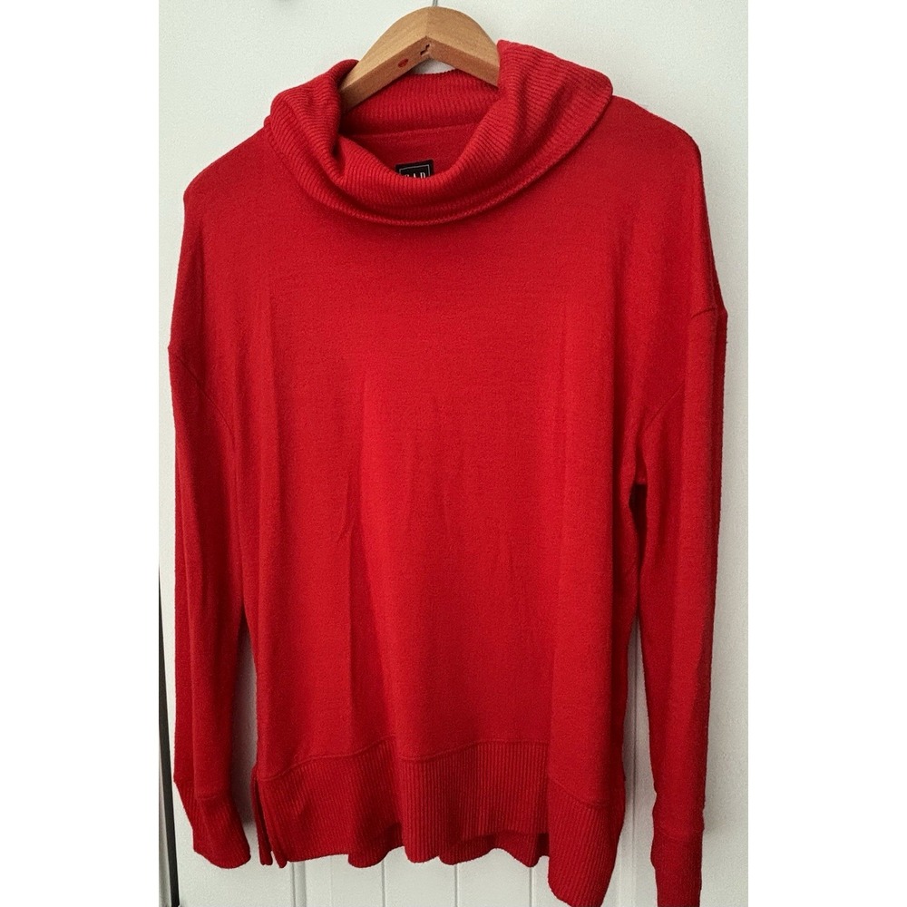 GAP Women's Red Cowl Neck Knit Pullover Long Sleeve Sweater Size M